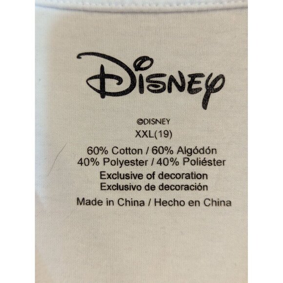 Disney Stitch Radiate Positivity Embroidered Graphic Tee White XXL Cotton/Polyes - Picture 3 of 4